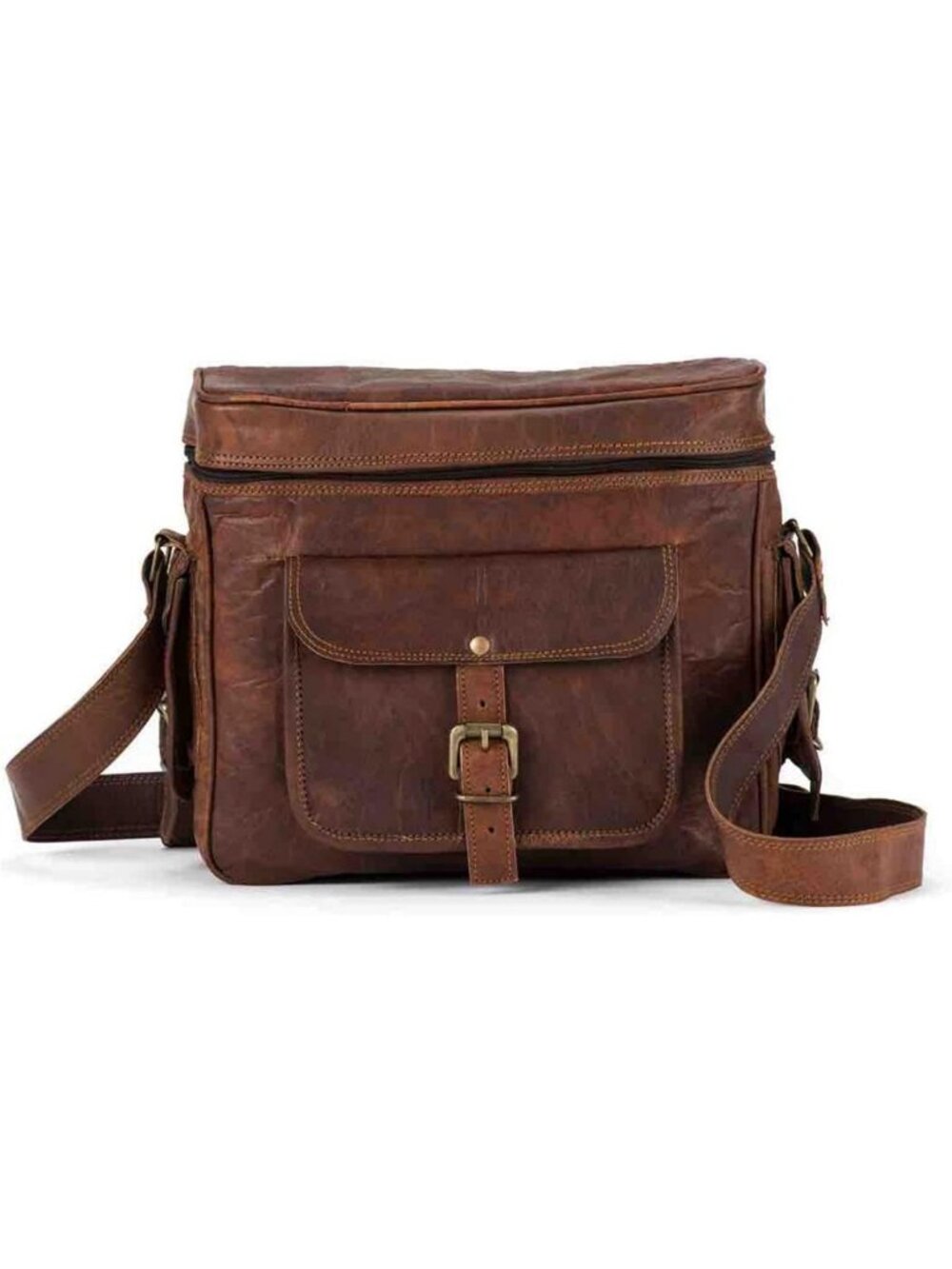 Handmade Vintage Leather DSLR Camera Bag | Stylish Messenger Satchel for Men